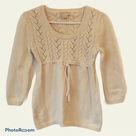 MICHAEL Michael Kors Sweaters - Michael Kors Drawstring Cream Sweater Top Petite